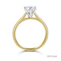 18ct Yellow Gold Round Brilliant Cut Natural Diamond Six Claw Solitaire Engagement Ring