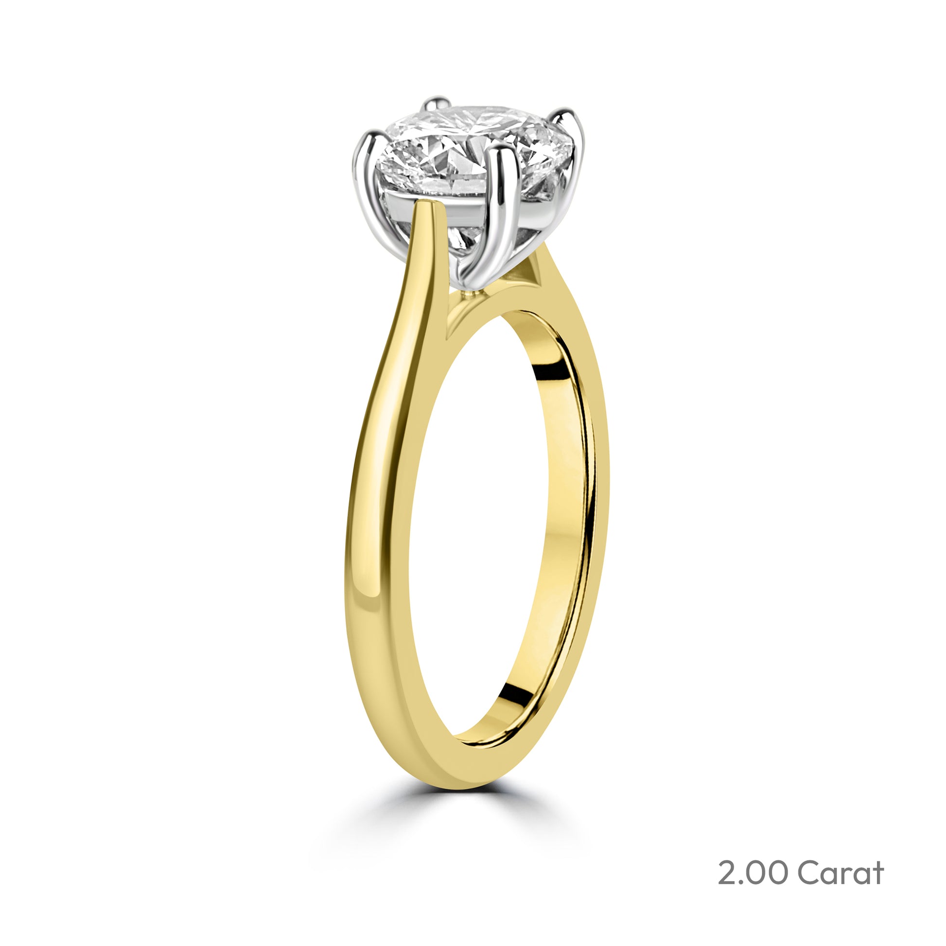 18ct Yellow Gold Round Brilliant Cut Natural Diamond Solitaire Engagement Ring