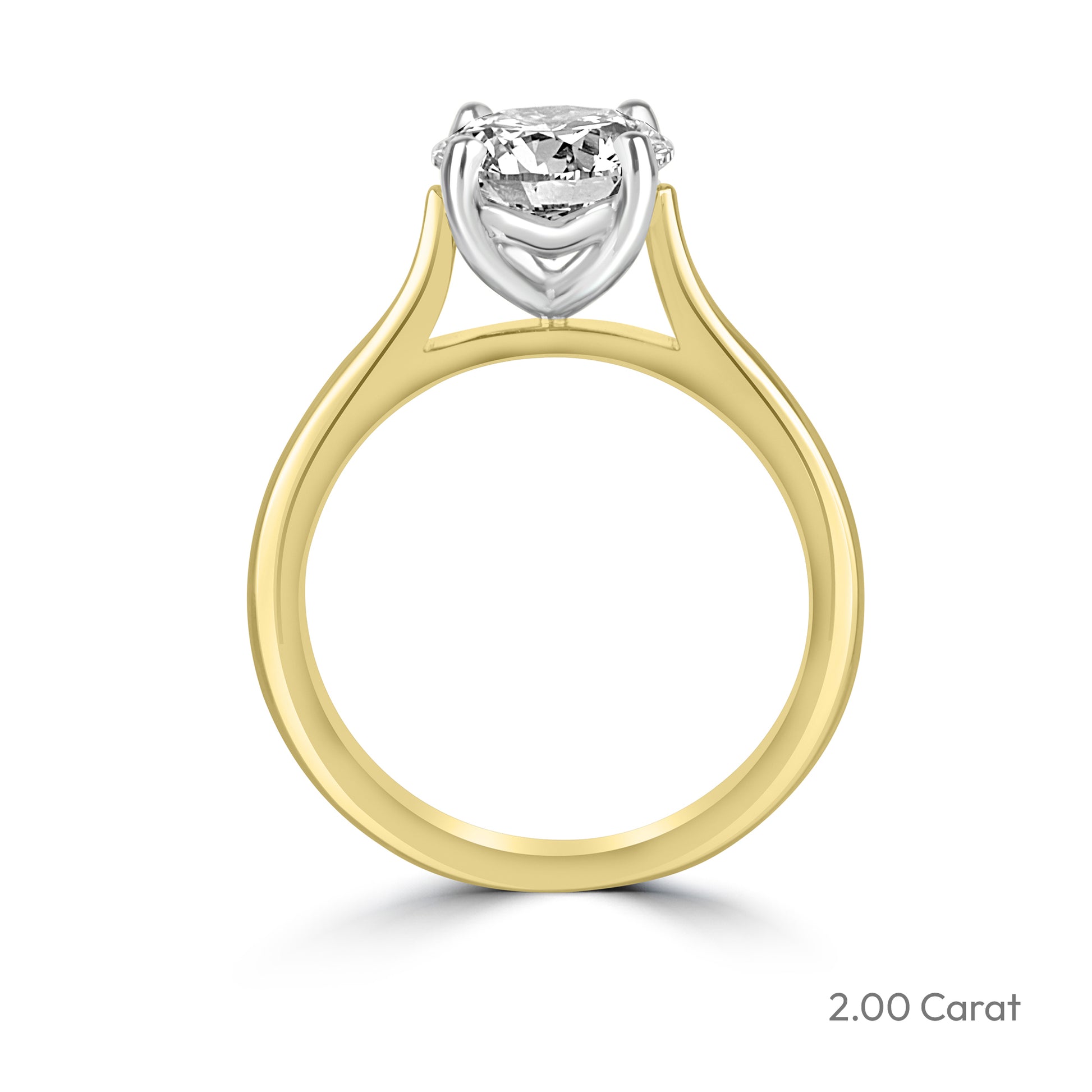 18ct Yellow Gold Round Brilliant Cut Natural Diamond Solitaire Engagement Ring