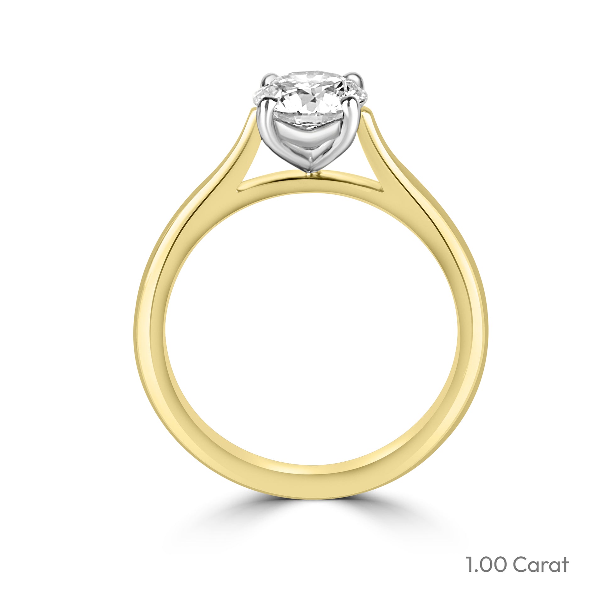 18ct Yellow Gold Round Brilliant Cut Natural Diamond Solitaire Engagement Ring