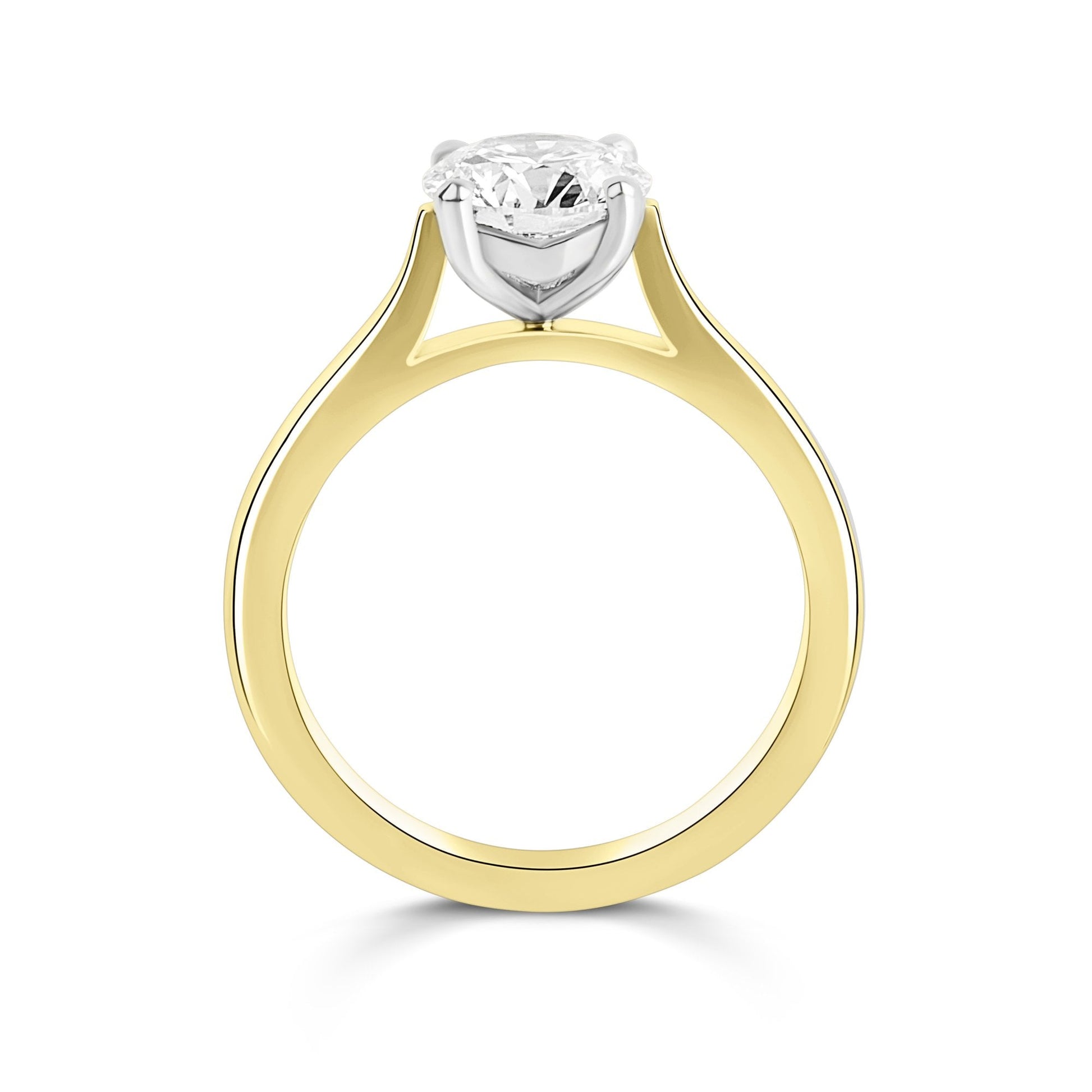 18ct Yellow Gold Round Brilliant Cut Natural Diamond Solitaire Engagement Ring