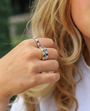18ct Yellow Gold Round Ruby and Diamond Scalloped Edge Eternity Ring