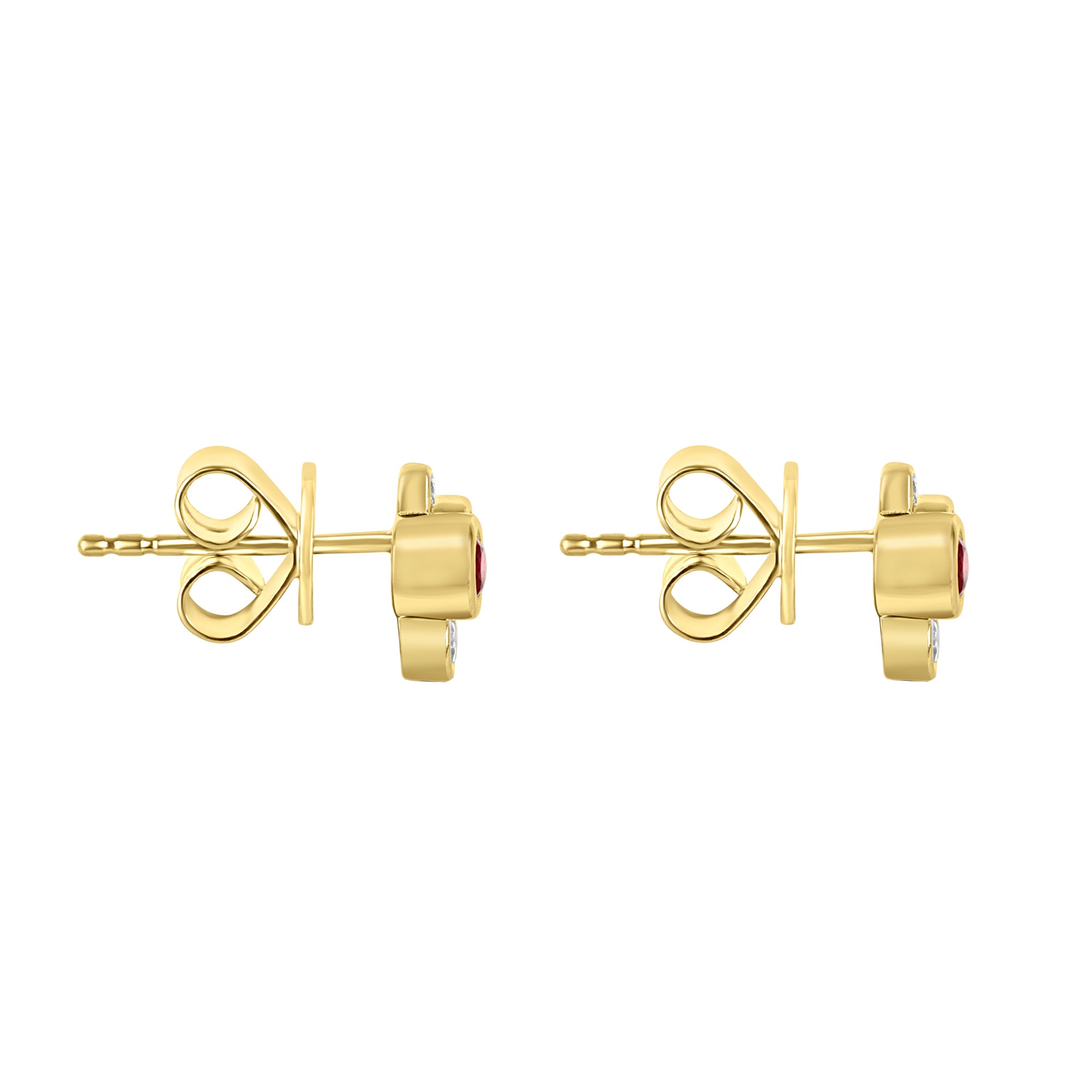 18ct Yellow Gold Ruby & Diamond Cascata Bubble Earrings