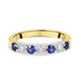 18ct Yellow Gold Sapphire 0.51ct and Diamond 0.34ct Total Seven Stone Ring
