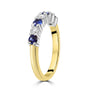 18ct Yellow Gold Sapphire 0.51ct and Diamond 0.34ct Total Seven Stone Ring