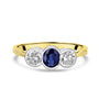 18ct Yellow Gold Sapphire and Diamond Three Stone Pre-Owned Ring