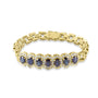 18ct Yellow Gold Seven Oval Sapphire & Diamond Pre Owned Bracelet