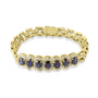 18ct Yellow Gold Seven Oval Sapphire & Diamond Pre Owned Bracelet