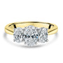 18ct Yellow Gold with Platinum Setting Three Stone Oval Diamond Ring