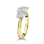 18ct Yellow Gold with Platinum Setting Three Stone Oval Diamond Ring