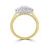 18ct Yellow Gold with Platinum Setting Three Stone Oval Diamond Ring