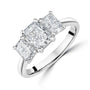 2.00ct Radiant Cut Lab Grown Diamond Three Stone Ring