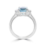 2.36ct Oval Criss Aquamarine and Half Moon Diamond Ring