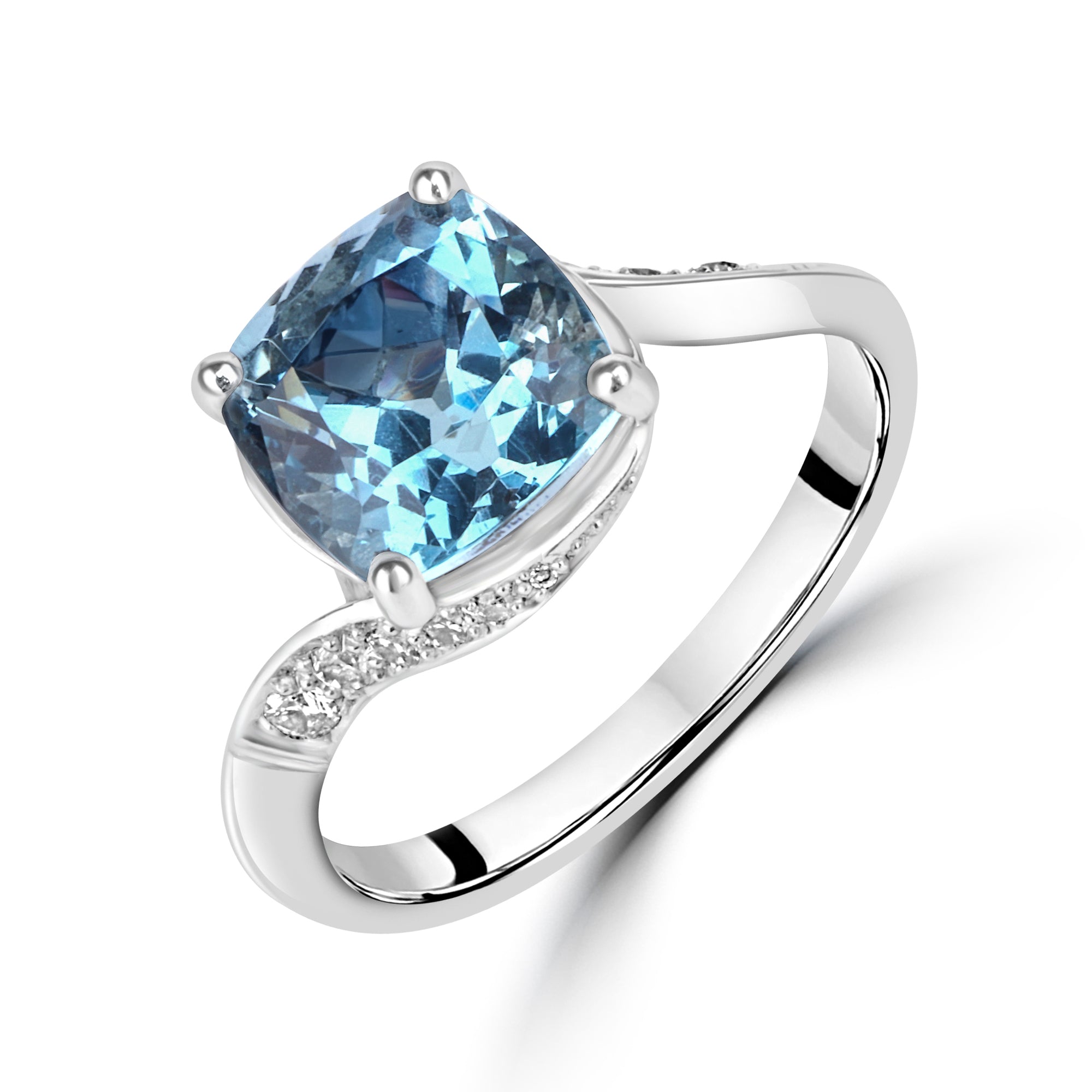 2.62ct Aquamarine and Diamond Cocktail Ring