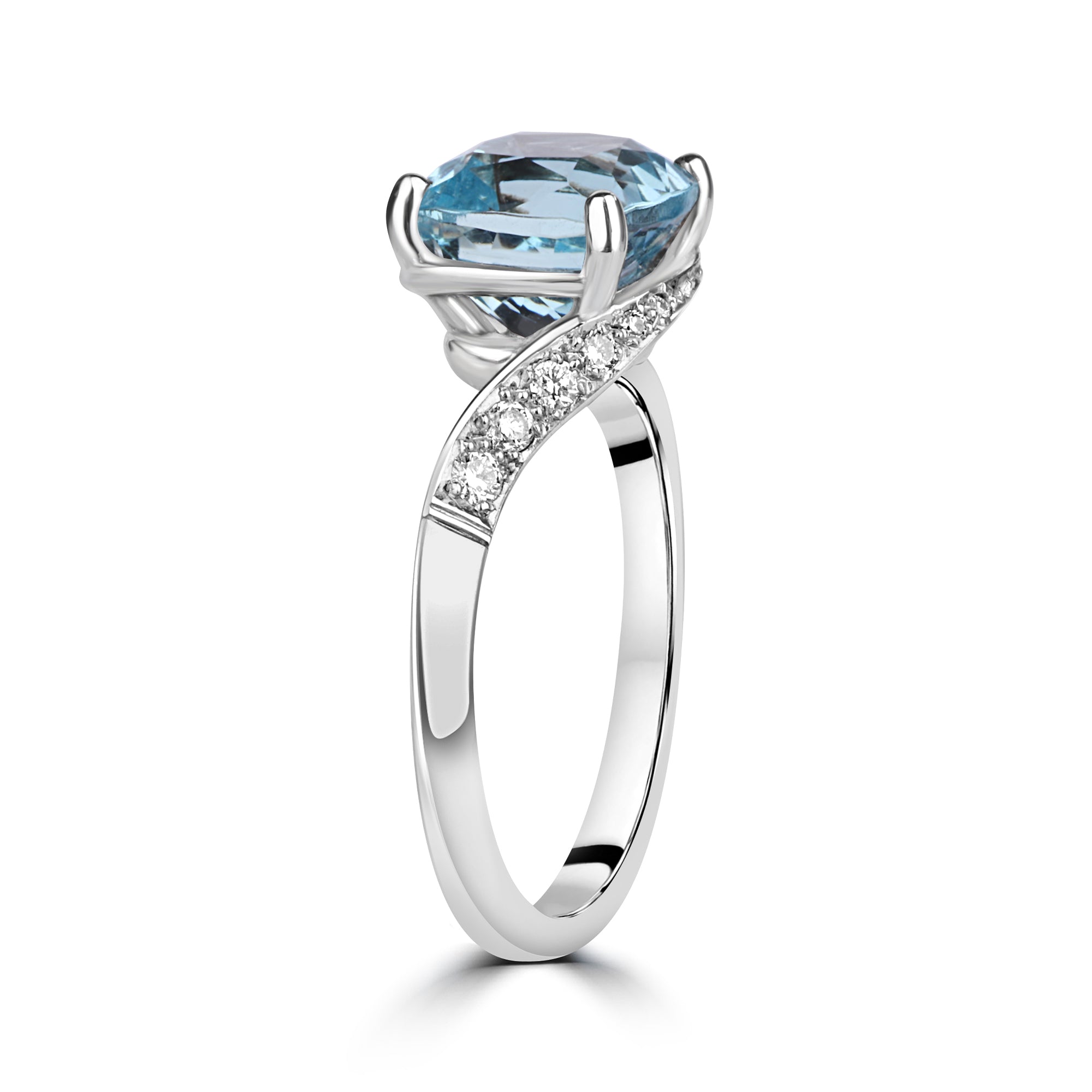 2.62ct Aquamarine and Diamond Cocktail Ring