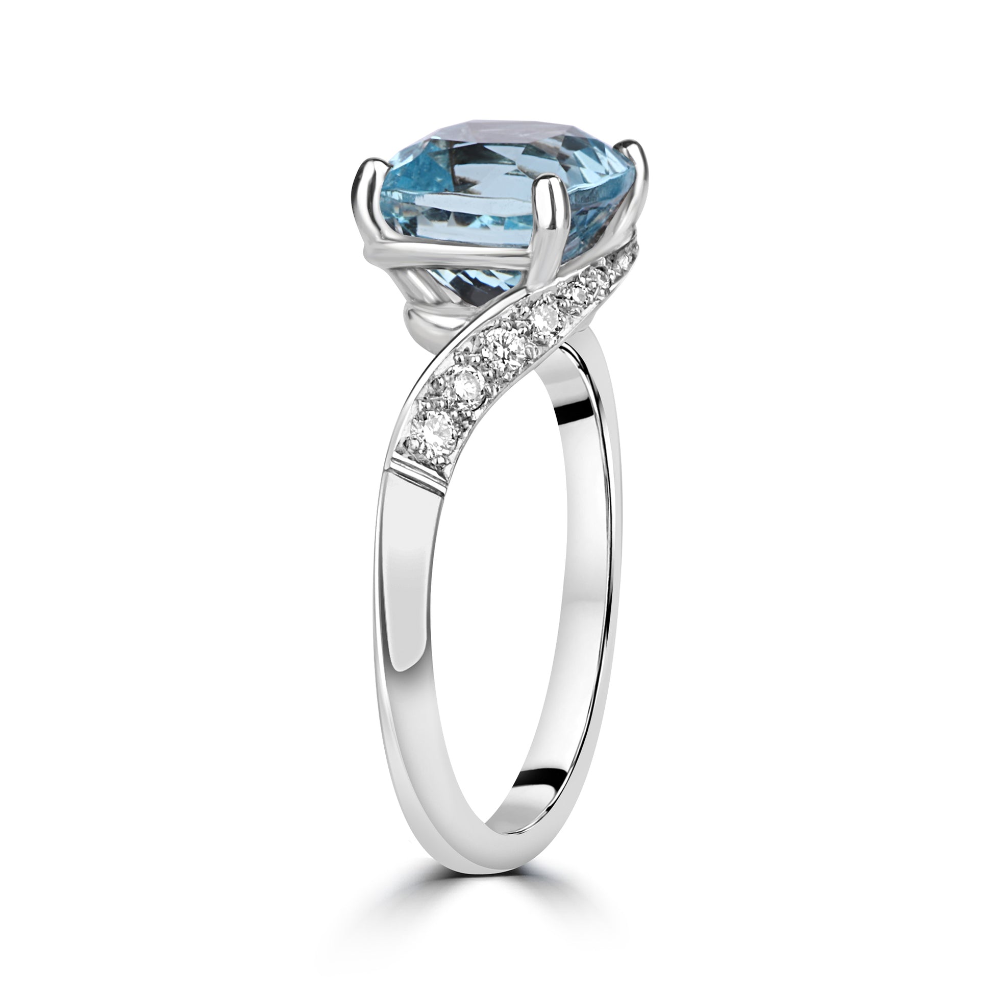 2.62ct Aquamarine and Diamond Cocktail Ring