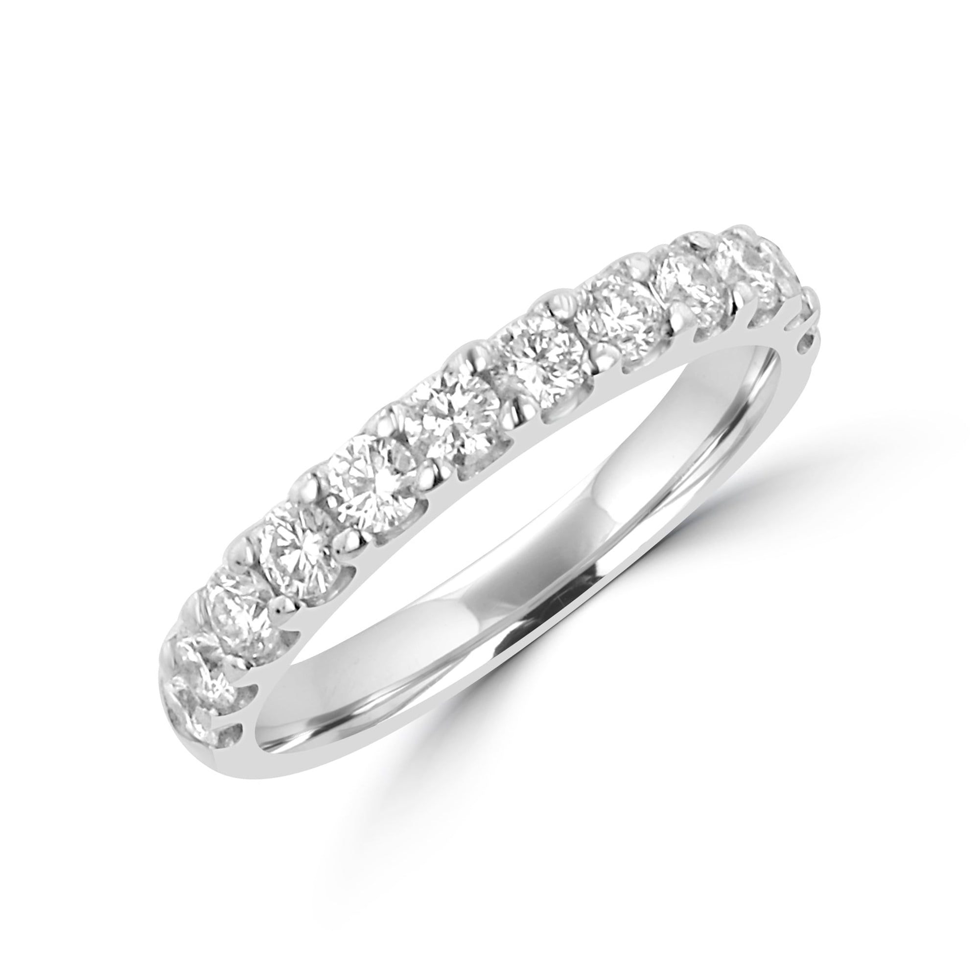 2.8mm Round Diamond Claw Set Platinum Band Ring