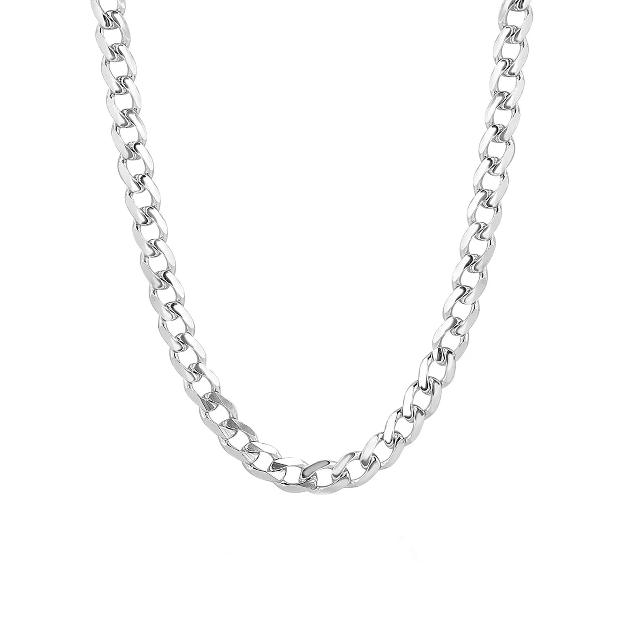 20" Sterling Silver Flat Filed Curb Chain
