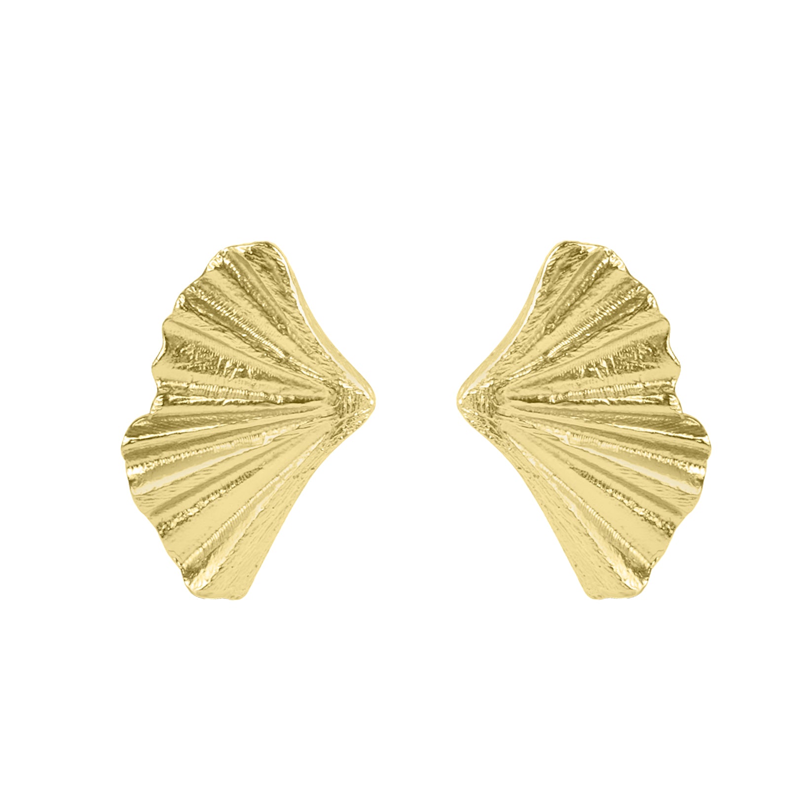 24ct Gold Plated Sterling Silver Fan Stud Earrings
