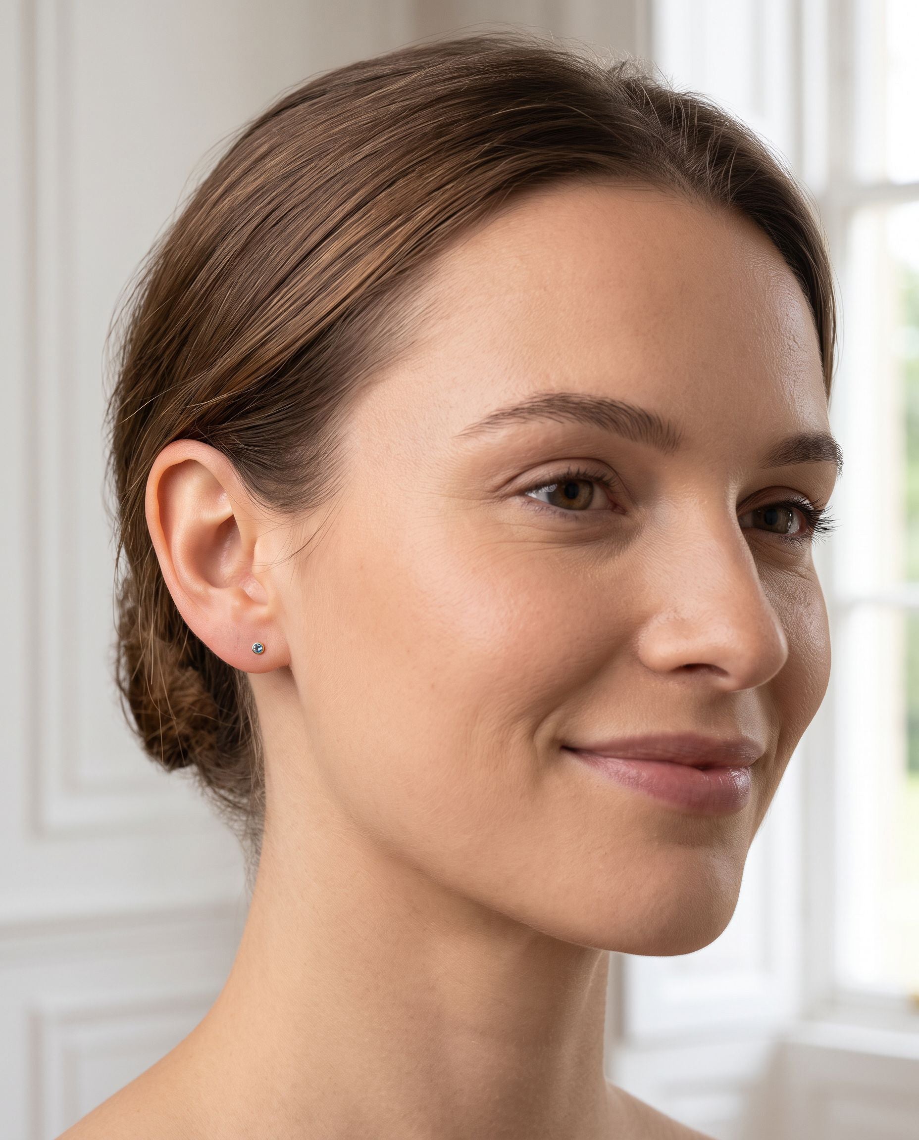 24ct Gold Plated Sterling Silver Iolite Stud Earrings