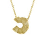 24ct Gold Plated Silver Abstract Textured U-Shaped Necklace