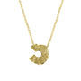 24ct Gold Plated Silver Abstract Textured U-Shaped Necklace