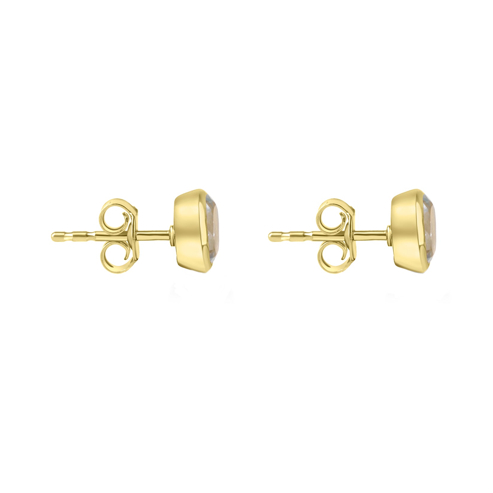 24ct Gold Plated Sterling Silver Blue Topaz Stud Earrings
