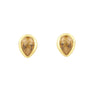 24ct Gold Plated Sterling Silver Citrine Pear Stud Earrings