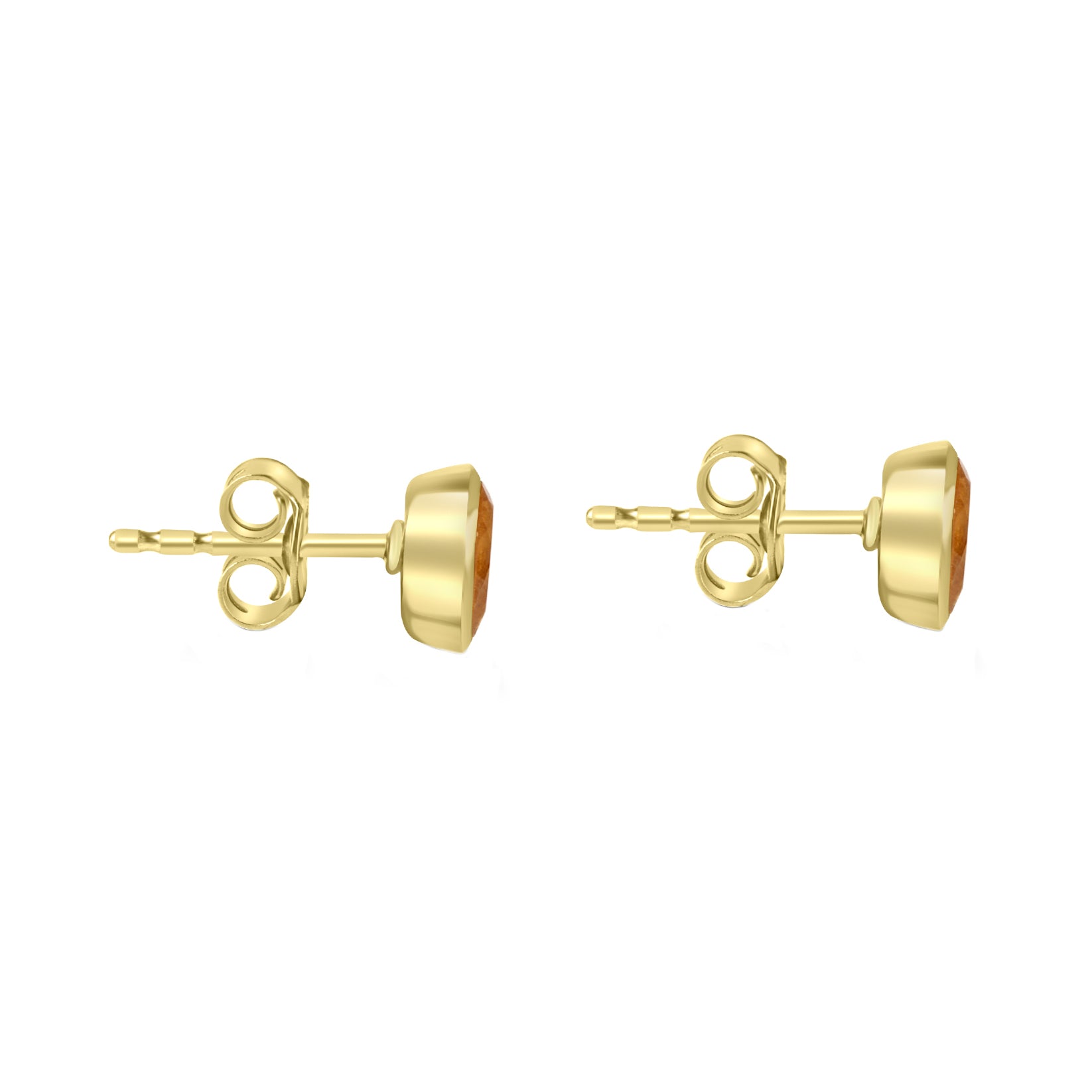 24ct Gold Plated Sterling Silver Citrine Pear Stud Earrings