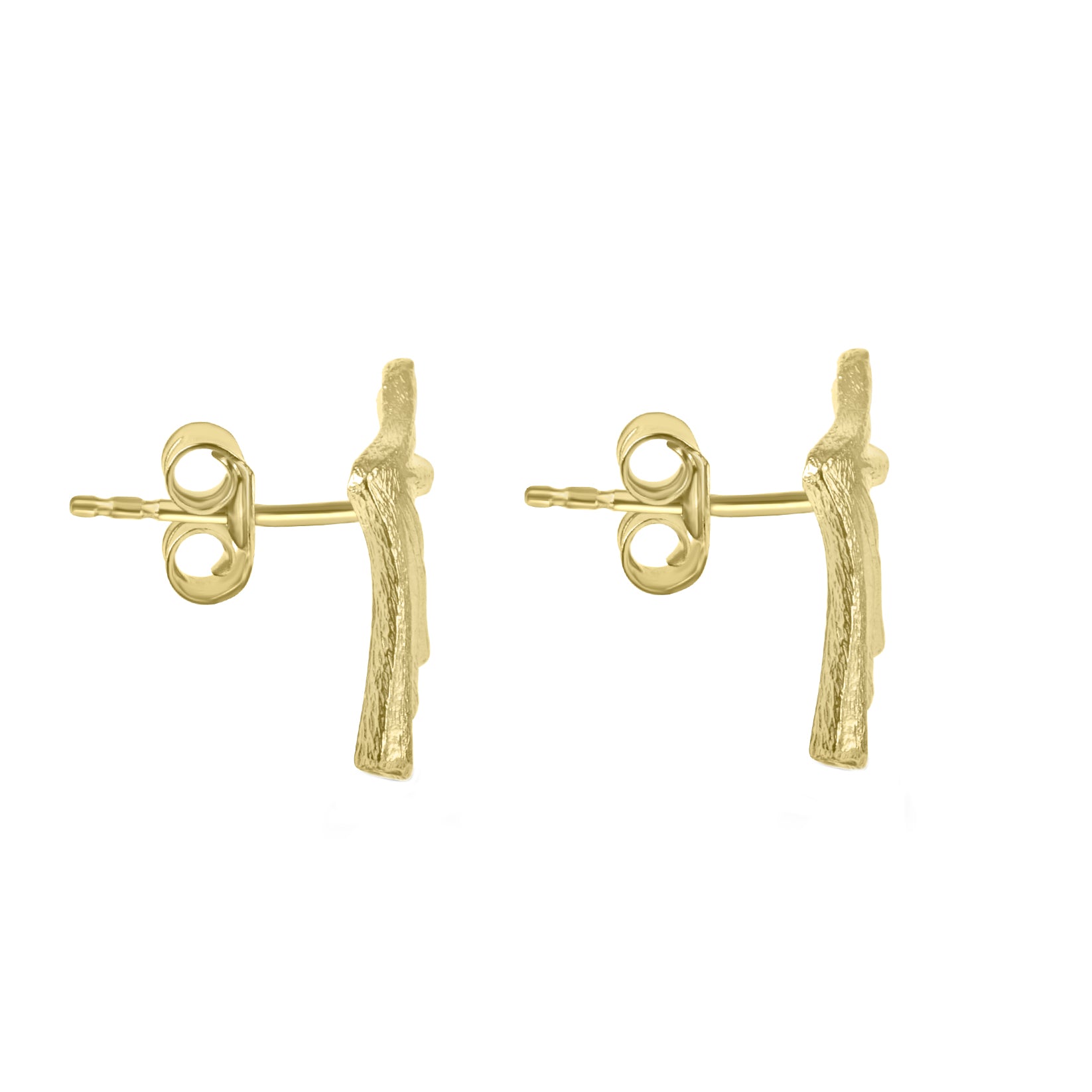 24ct Gold Plated Sterling Silver Fan Stud Earrings
