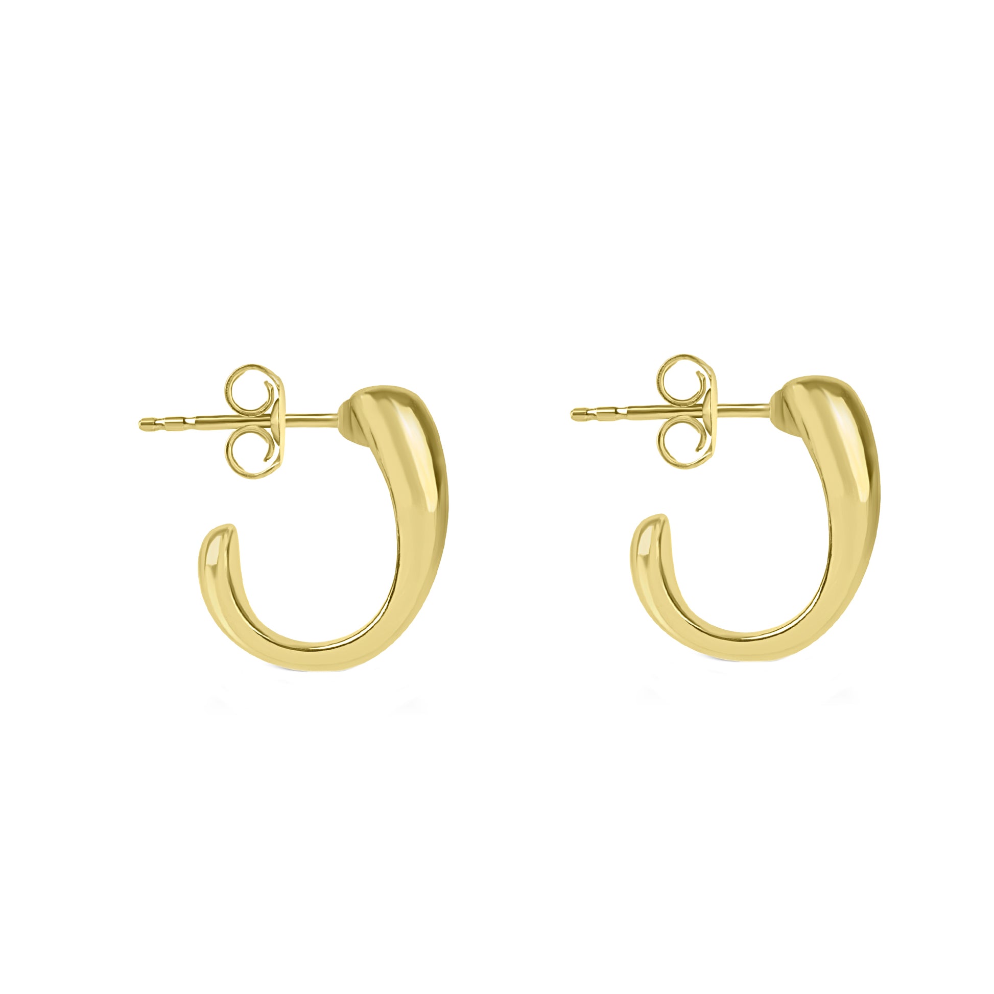 24ct Gold Plated Sterling Silver Half Hoop Earrings