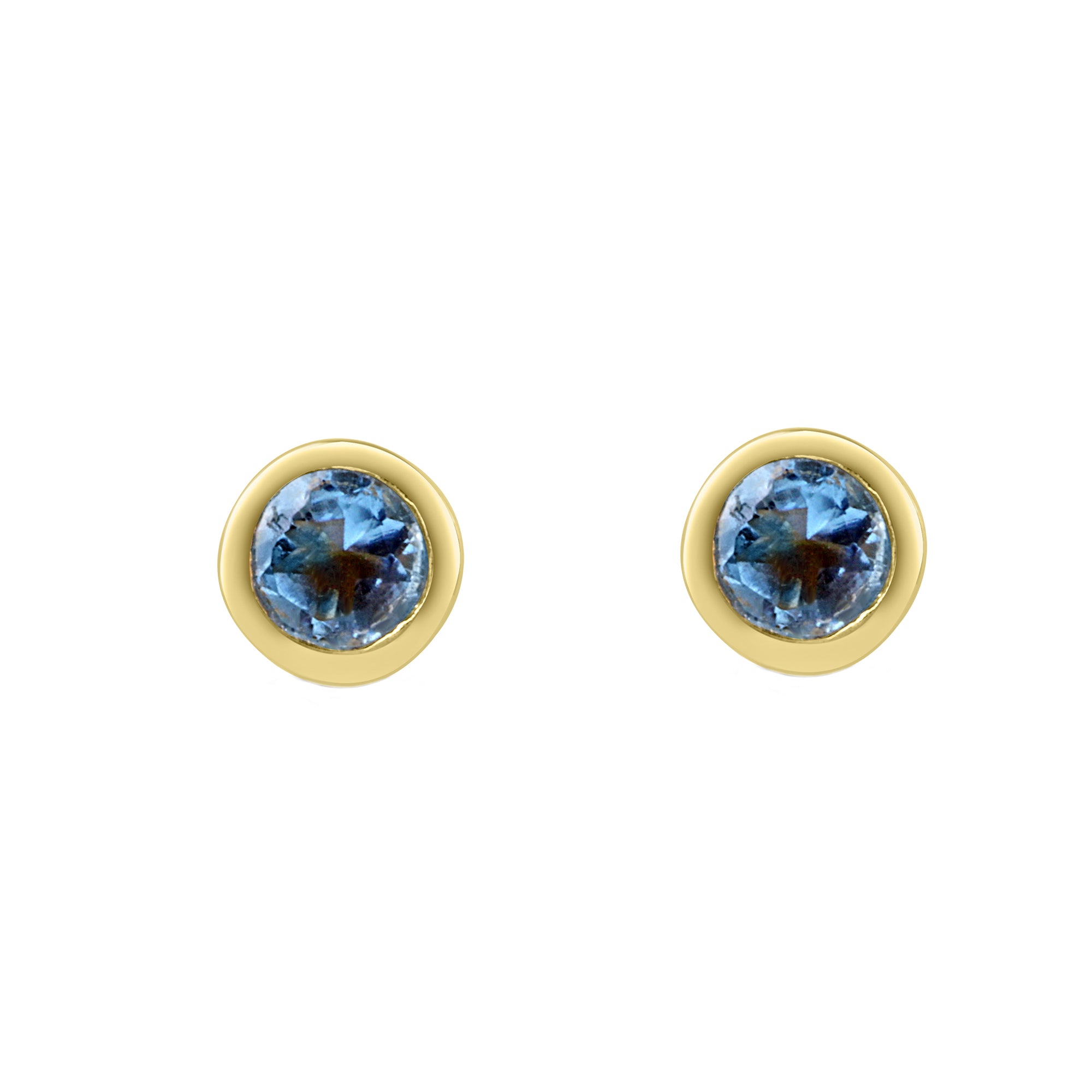 24ct Gold Plated Sterling Silver Iolite Stud Earrings