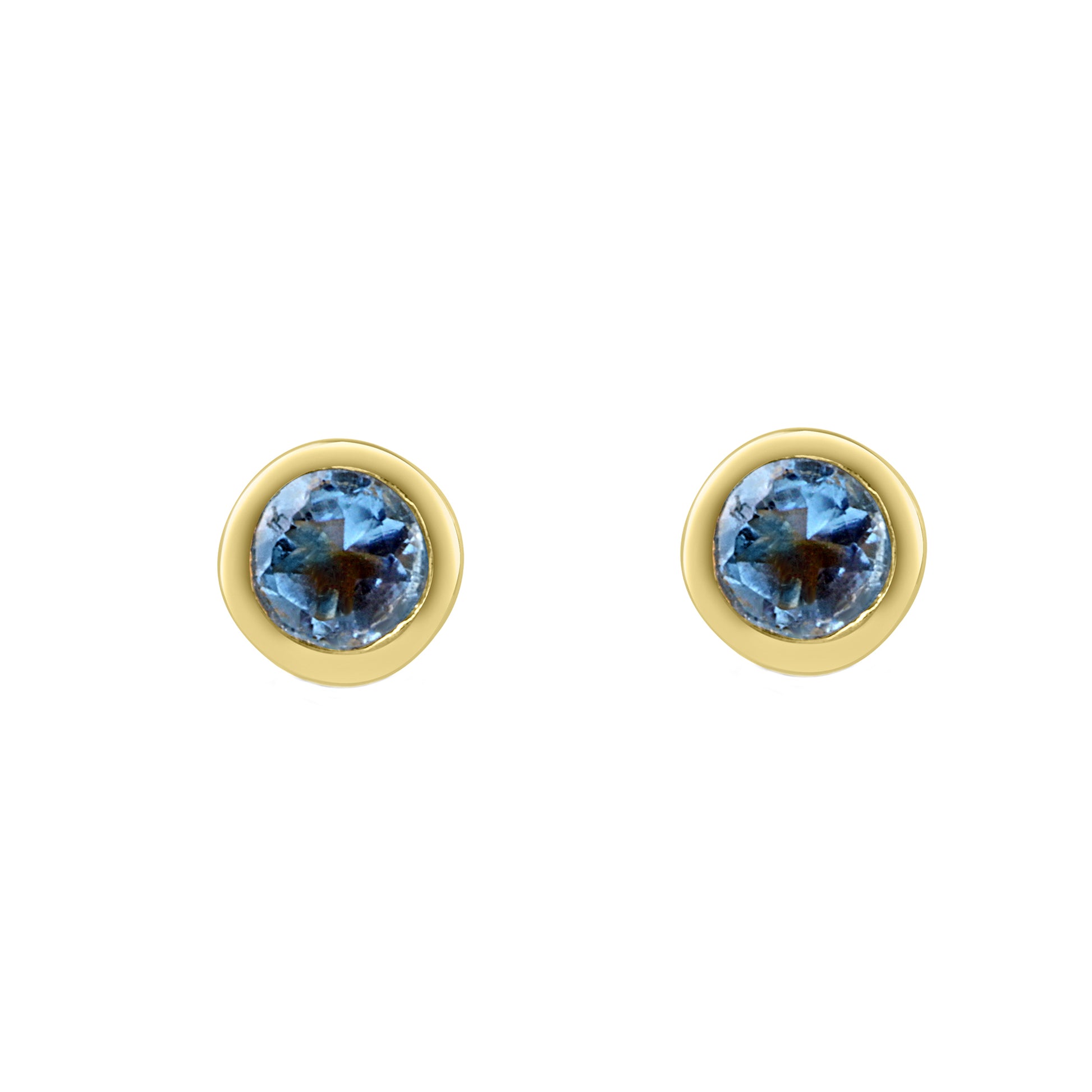 24ct Gold Plated Sterling Silver Iolite Stud Earrings