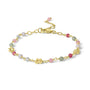 24ct Gold Plated Sterling Silver Multi-Gemstone Beaded Bracelet