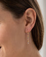 24ct Gold Plated Sterling Silver Multi Stone Pull Through Chain Drop Earrings