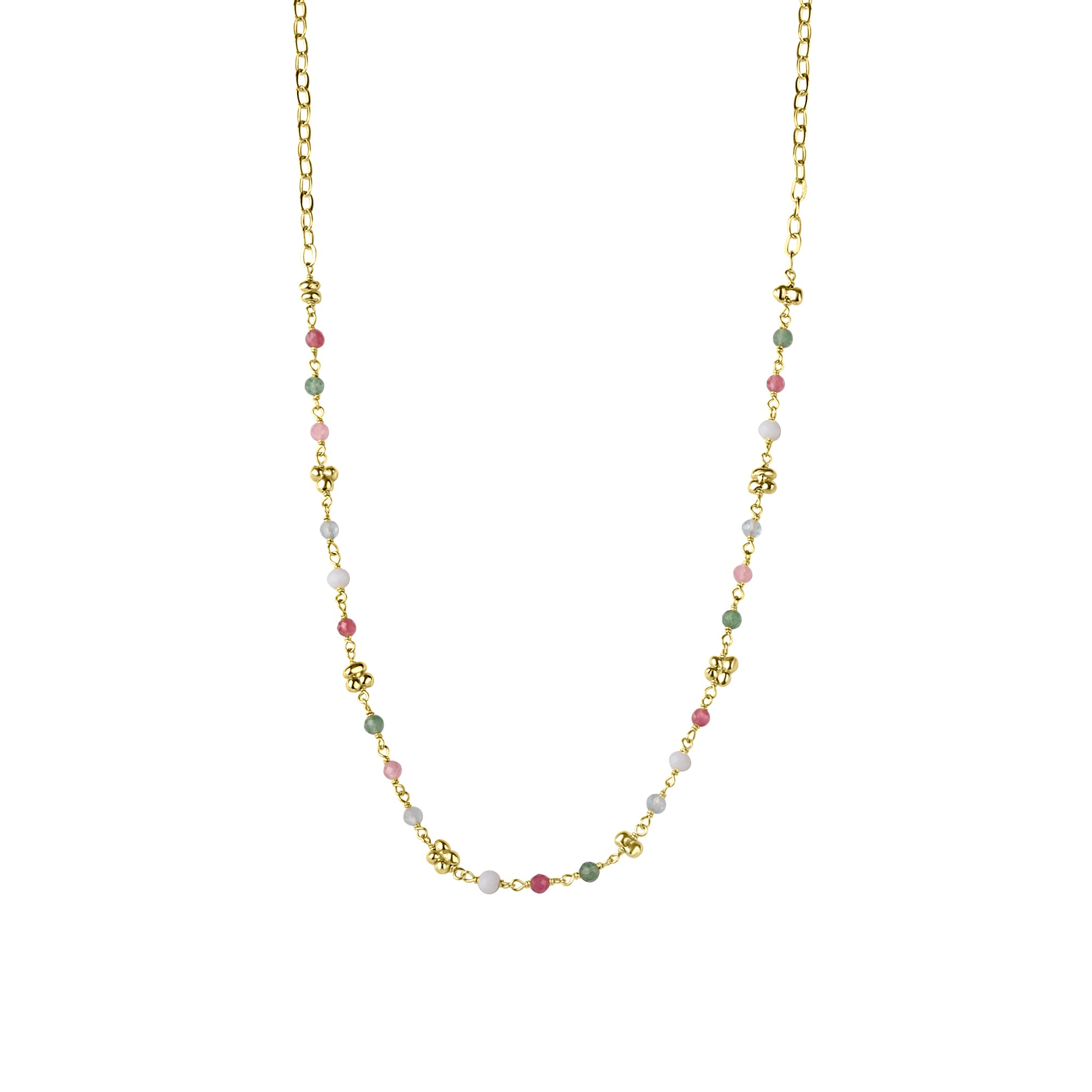 24ct Yellow Gold Plated Mixed Stone Necklace