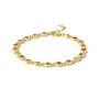 24ct Yellow Gold Plated Multi Stone Bracelet With Rubover Setting