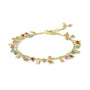 24ct Yellow Gold Plated Multi Stone Dangle Bracelet