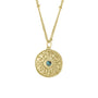 24ct Yellow Gold Plated Silver Disc Necklace With Turquoise
