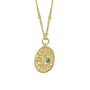 24ct Yellow Gold Plated Silver Disc Necklace With Turquoise