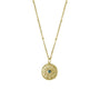 24ct Yellow Gold Plated Silver Disc Necklace With Turquoise