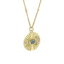 24ct Yellow Gold Plated Silver Disc Necklace With Turquoise and CZs