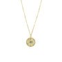 24ct Yellow Gold Plated Silver Disc Necklace With Turquoise and CZs
