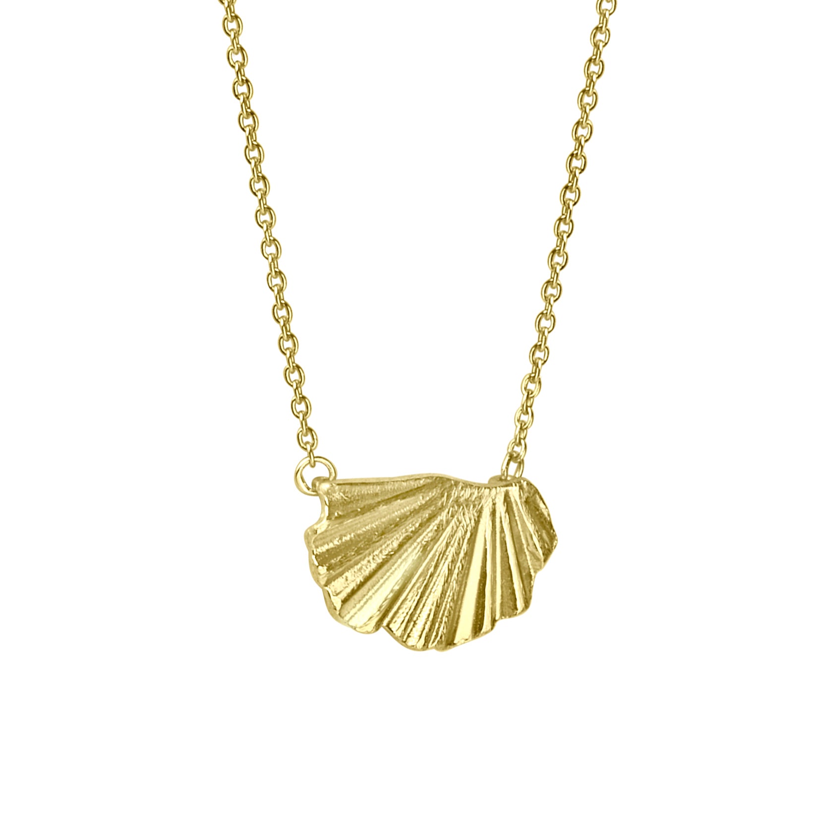 24ct Yellow Gold Plated Silver Fan Necklace