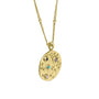 24ct Yellow Gold Plated Silver Multi Stone Disc Necklace