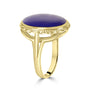 9ct Yellow Gold Oval Lapis Lazuli Cabochon Pre-Owned Ring