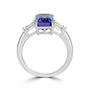 Tanzanite and Tapered Baguette 3.01ct Diamond Ring