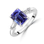 Tanzanite and Tapered Baguette 3.01ct Diamond Ring