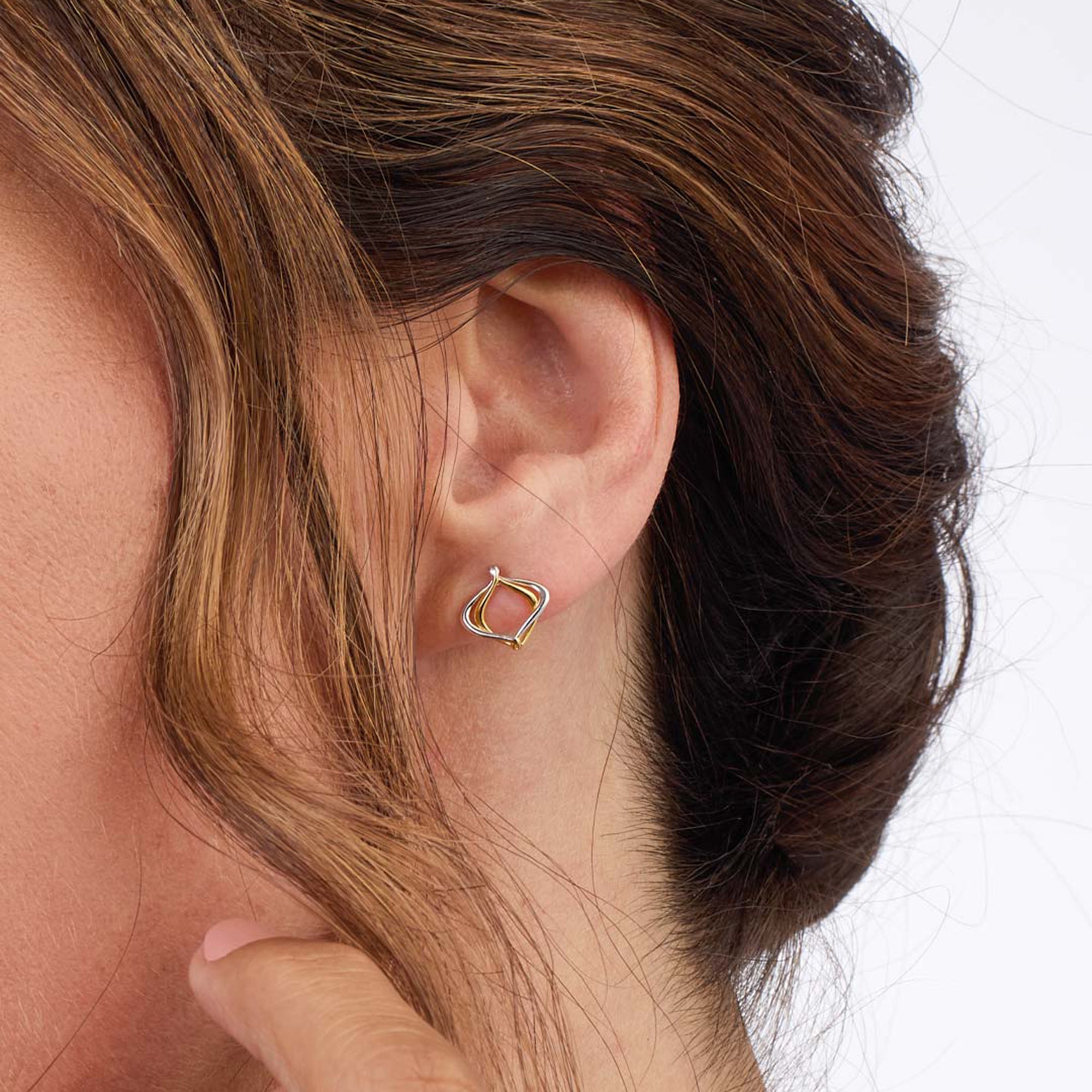 Kit Heath Sterling Silver Gold Plated 'Alicia Golden' Petite Stud Earrings