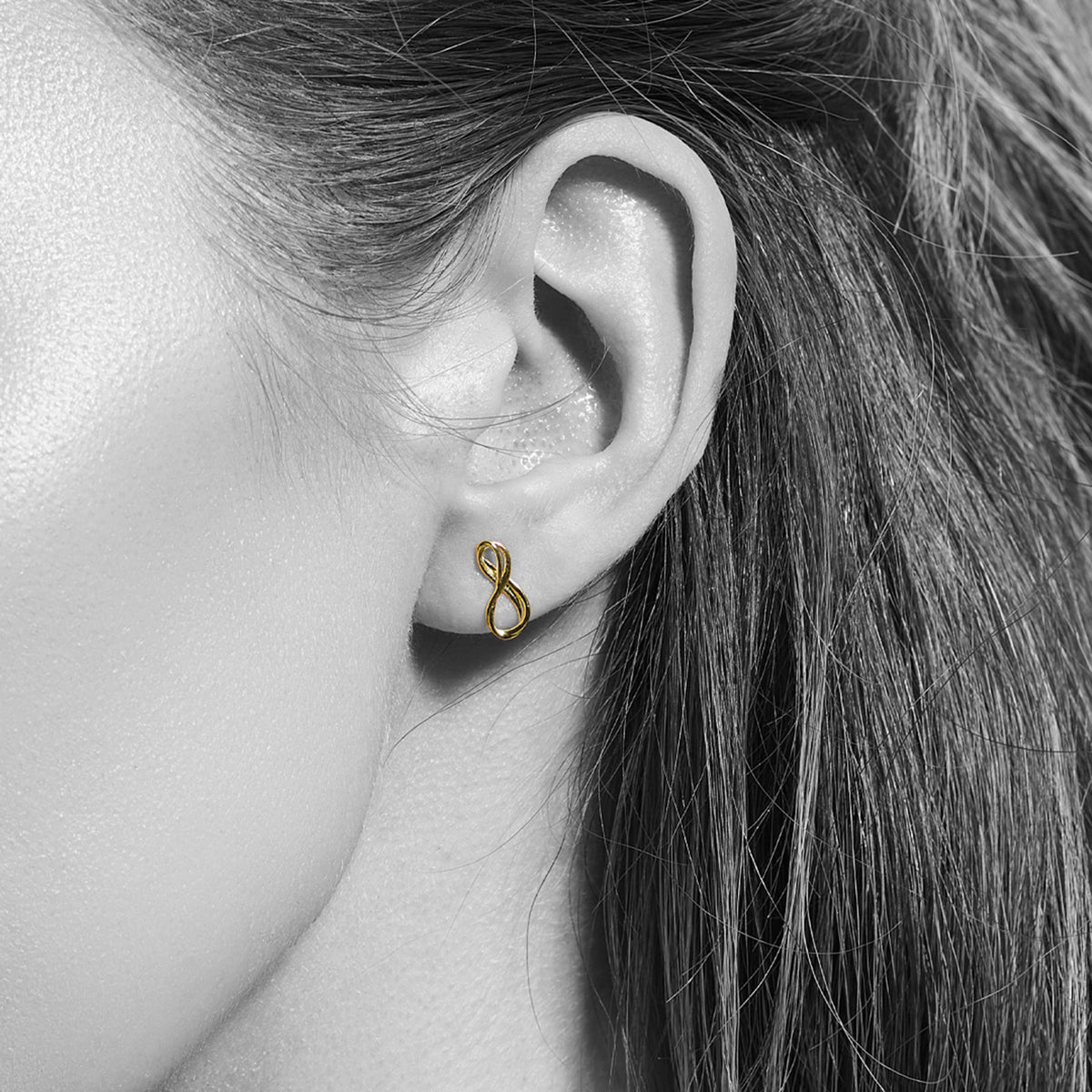 Kit Heath Sterling Silver Gold Plated 'Infinity' Mini Stud Earrings